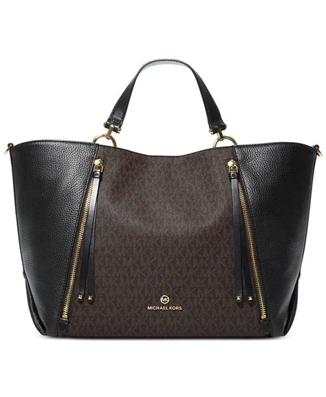 michael michael kors brooklyn large grab leather tote damson|Macy's.